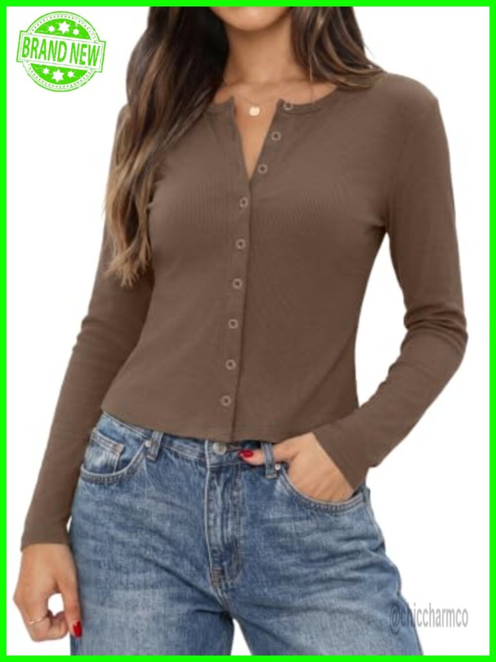 Women's Cropped Ribbed Knit Y2k Cardigan Slim Fit Button Down Long Sleeve